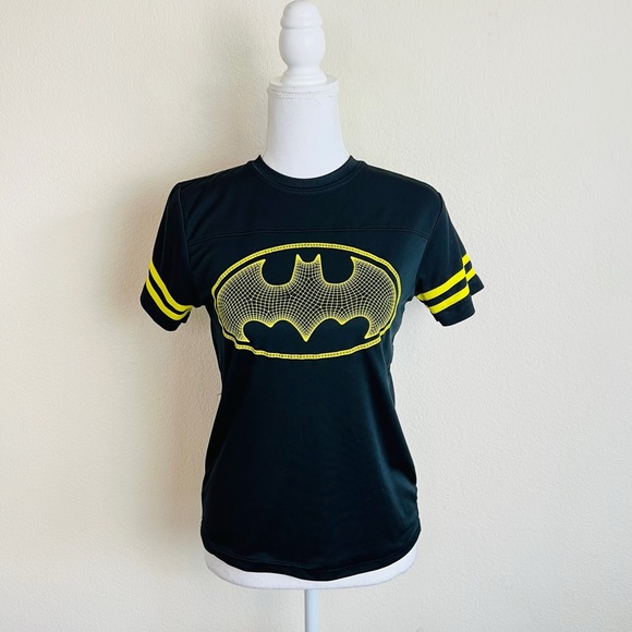 Black & Yellow DC Batman Emblem Jersey Short Sleeve T-Shirt - Picture 1 of 3
